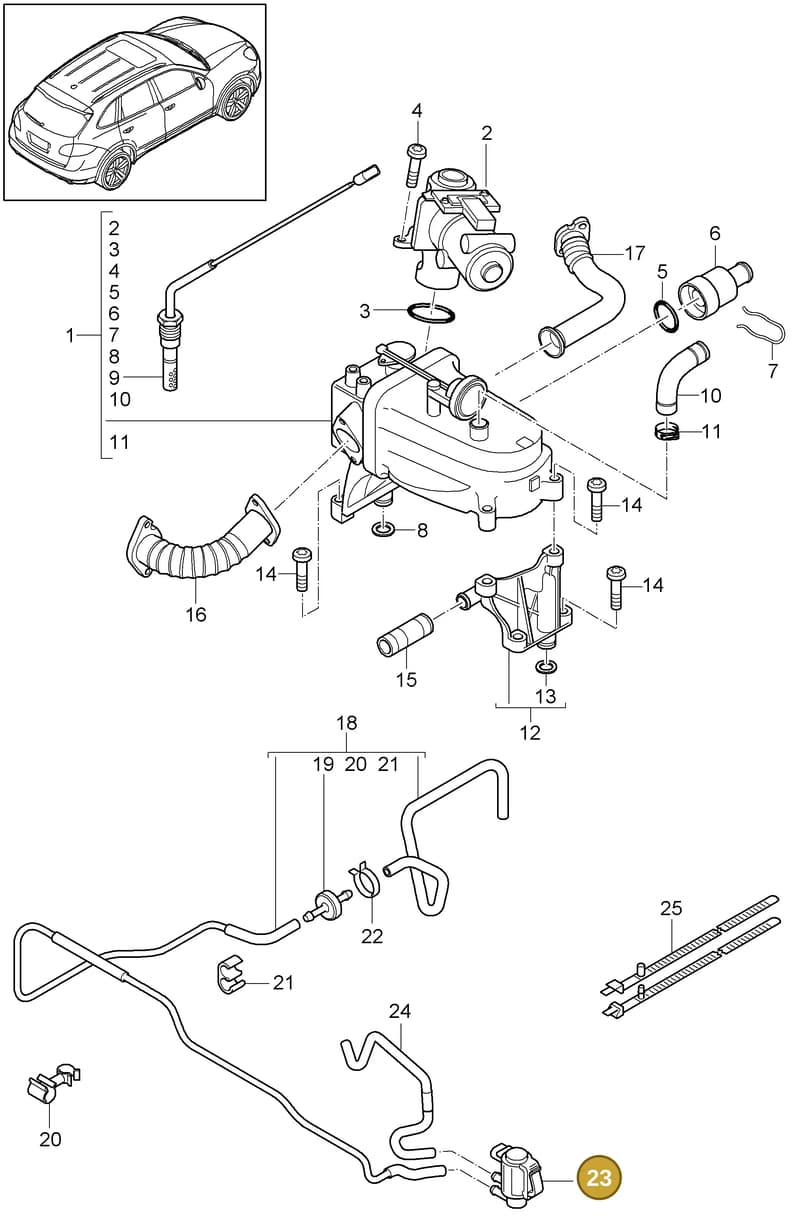 95560528310 — Porsche Cayenne (2010-2018) diagram p37108050, position 23