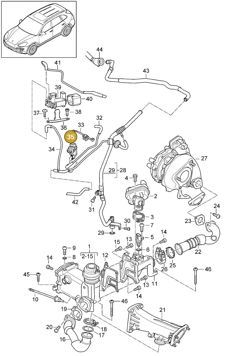95560528310 — Porsche Cayenne (2010-2018) diagram p37108060, position 35