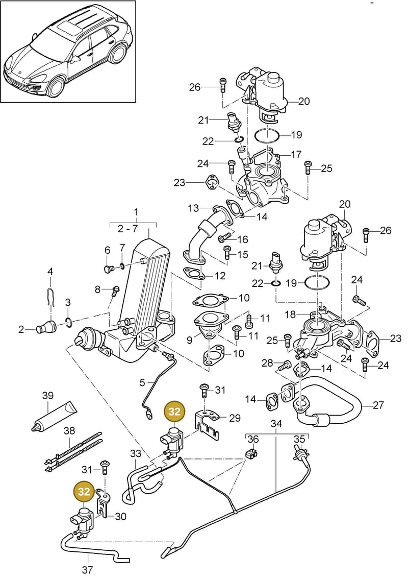 95560528310 — Porsche Cayenne (2010-2018) diagram p37108070, position 32