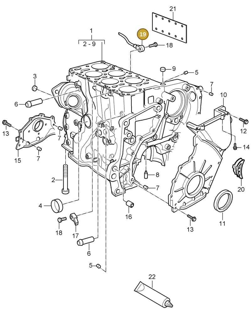95560612521 — Porsche Cayenne (2007-2010) diagram p31101040, position 19