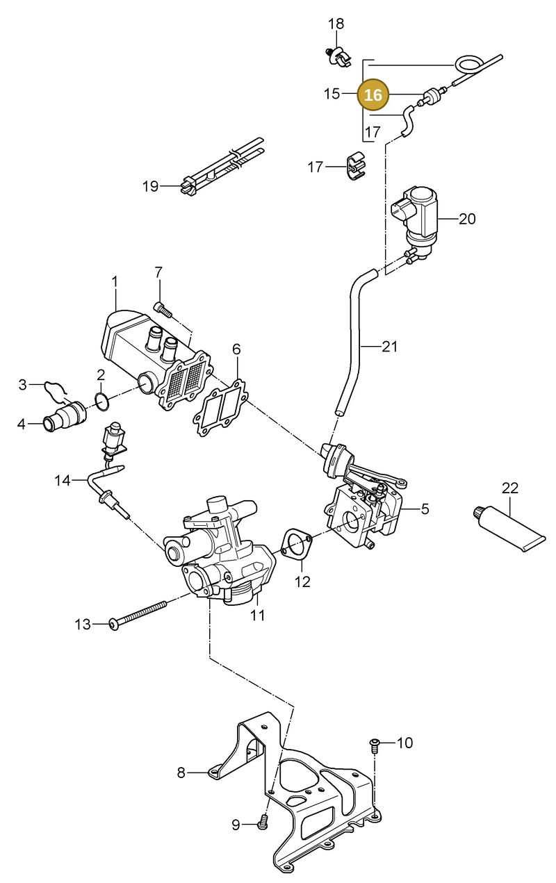 95560629100 — Porsche Cayenne (2007-2010) diagram p31108000, position 16