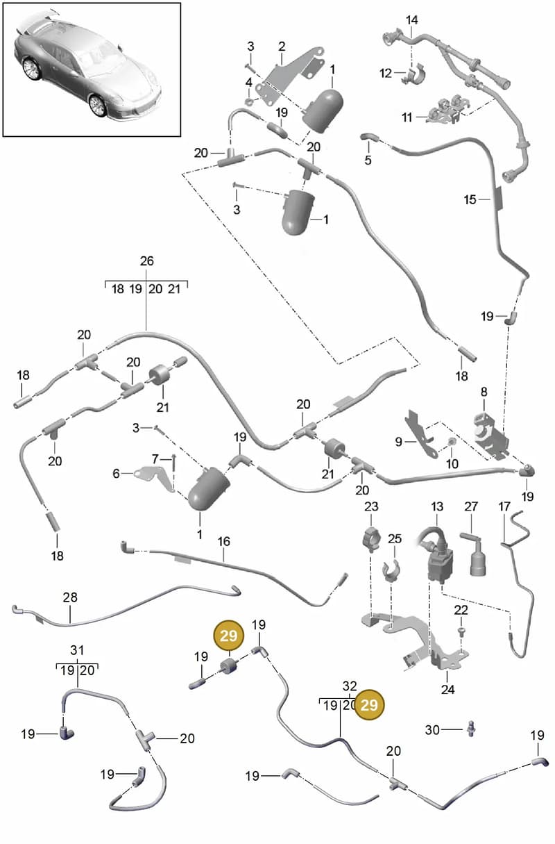 95560629100 — Porsche 911 (2013-2020) diagram p41107000, position 29