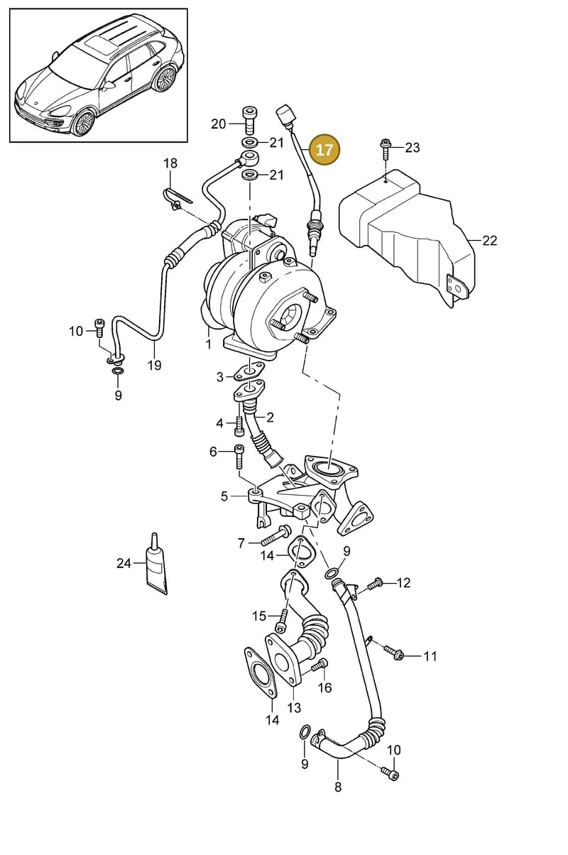 95560668810 — Porsche Cayenne (2010-2018) diagram p37202070, position 17