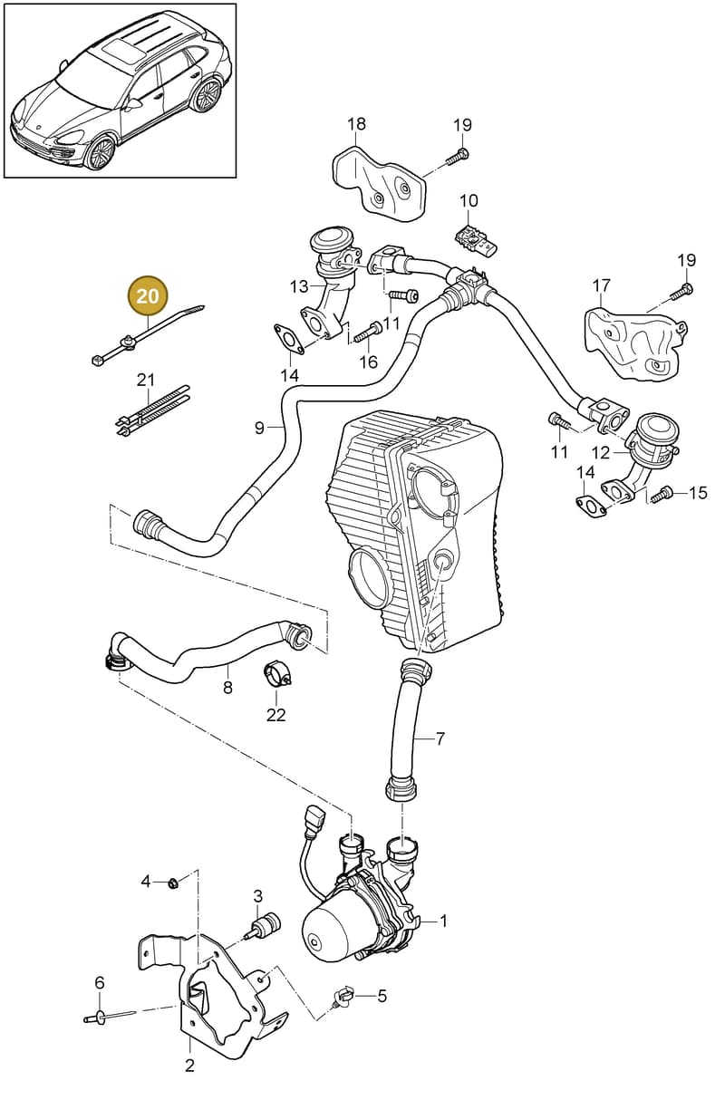 95560683800 — Porsche Cayenne (2010-2018) diagram p37108010, position 20