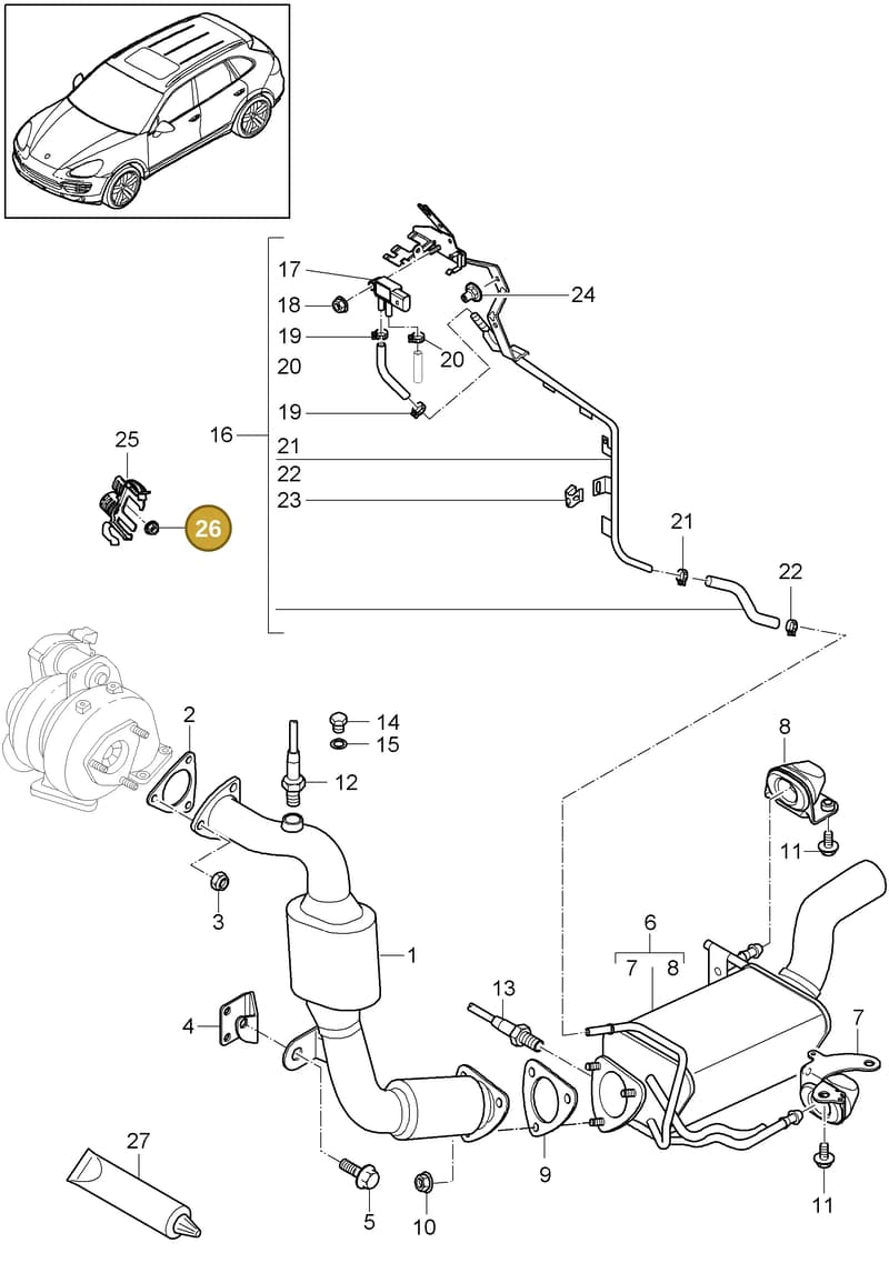 95560683800 — Porsche Cayenne (2010-2018) diagram p37202020, position 26