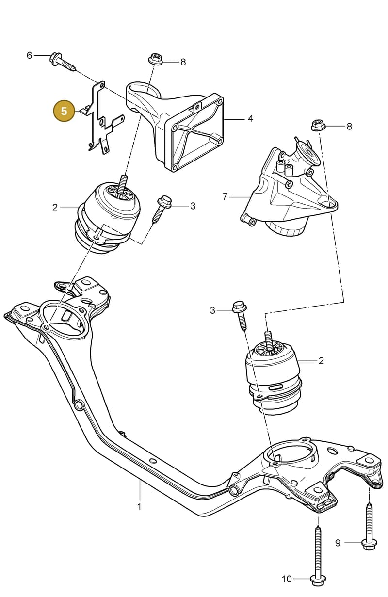 95560720811 — Porsche Cayenne (2007-2010) diagram p31109010, position 5