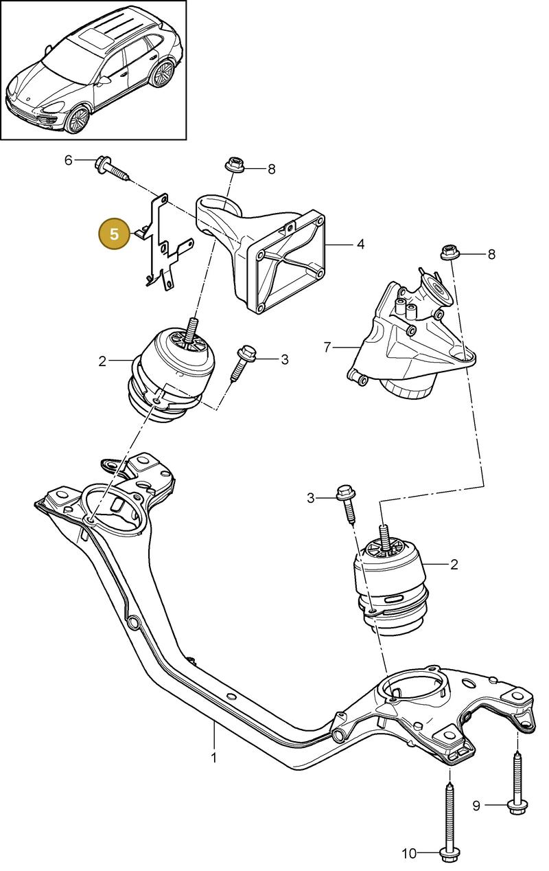 95560720811 — Porsche Cayenne (2010-2018) diagram p37109020, position 5