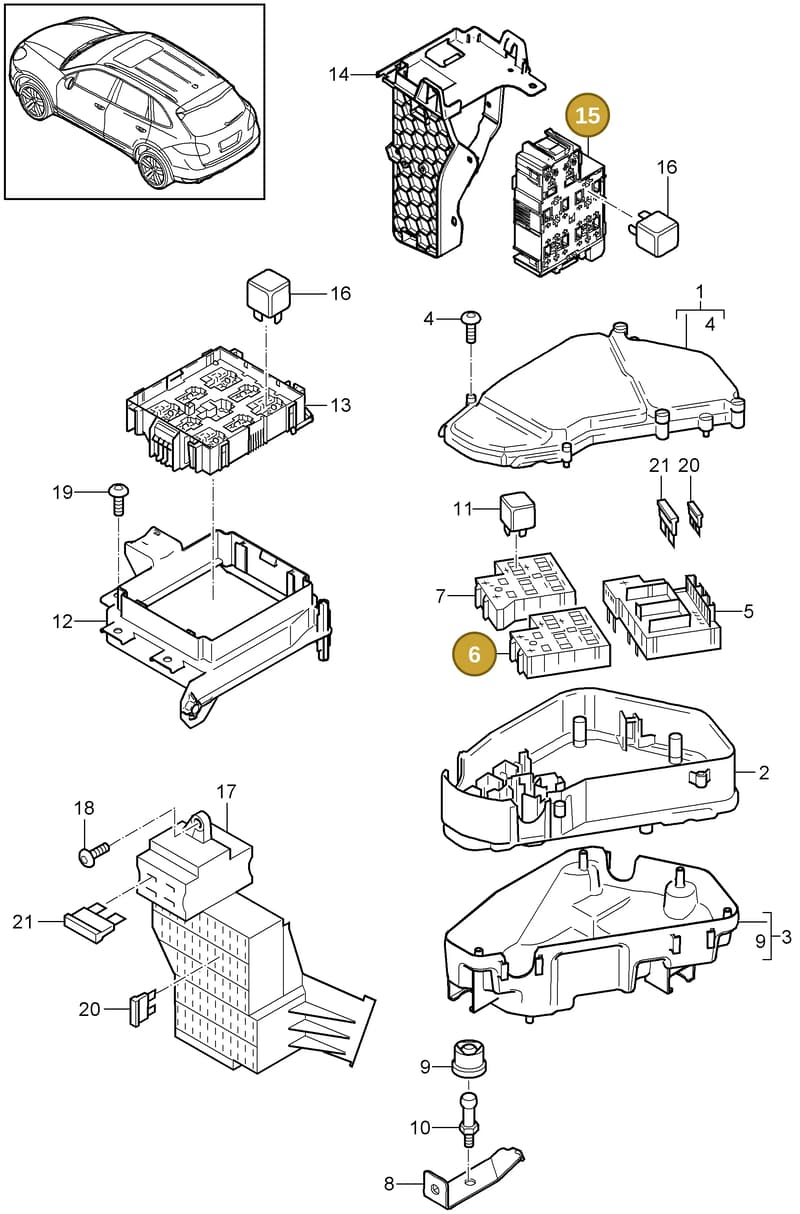95561010900 — Porsche Cayenne (2010-2018) diagram p37902000, position 6+15