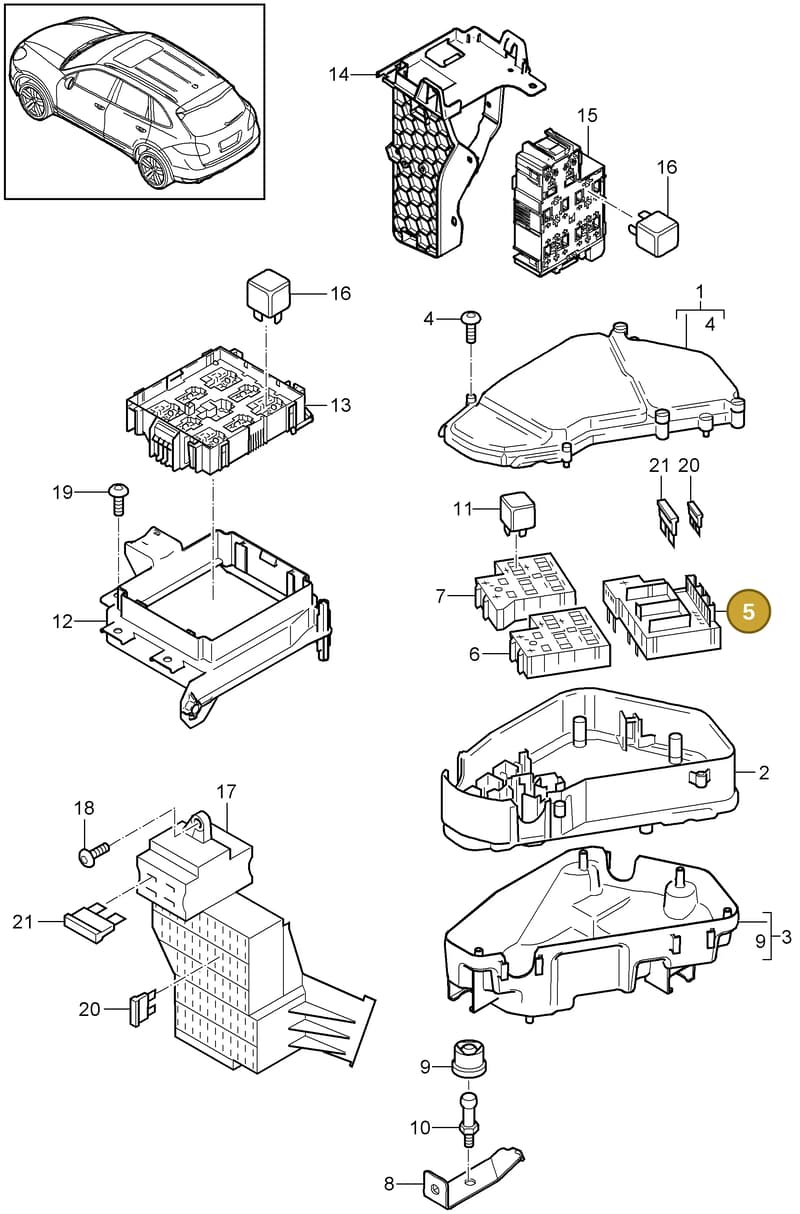 95561021900 — Porsche Cayenne (2010-2018) diagram p37902000, position 5
