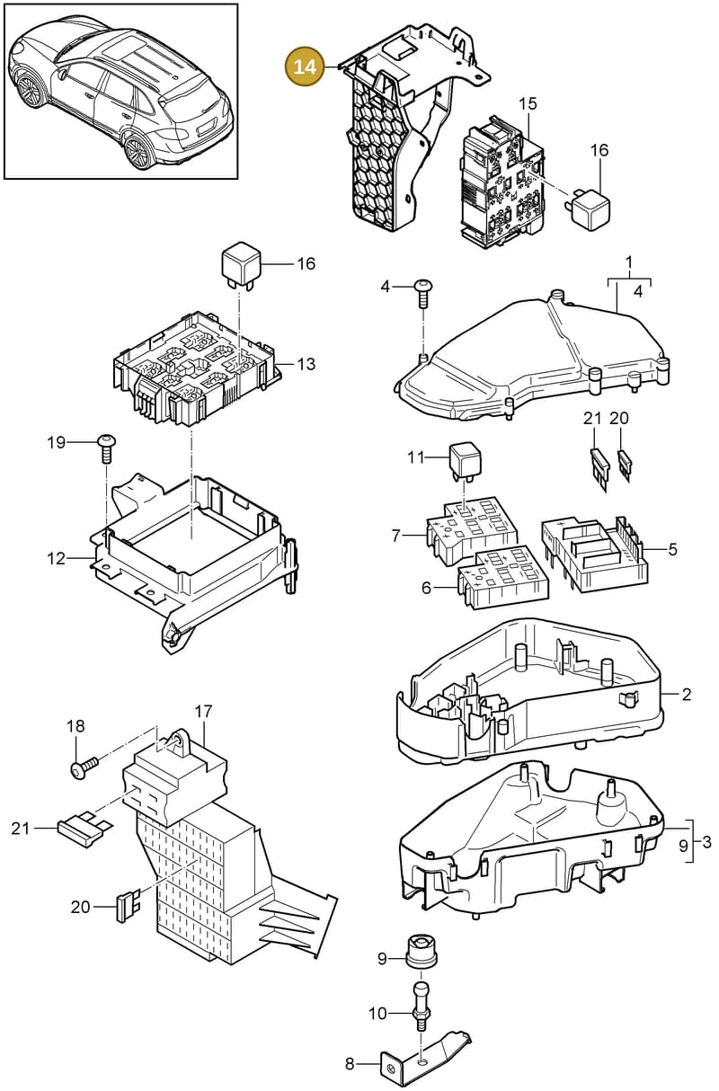 95561119600 — Porsche Cayenne (2010-2018) diagram p37902000, position 14