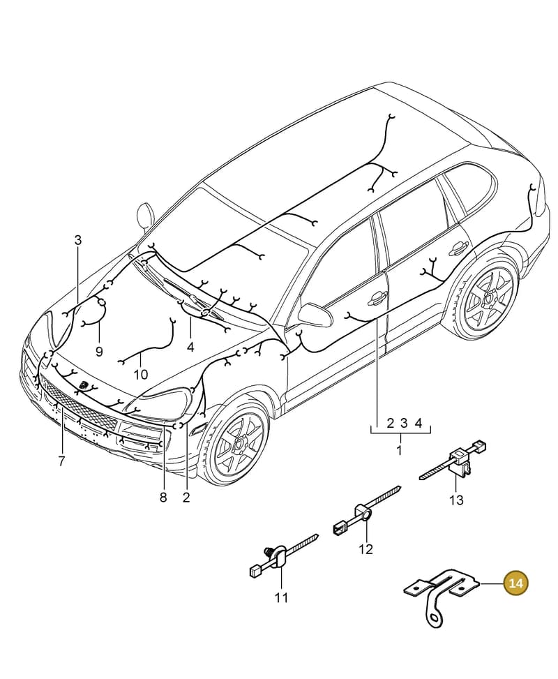 95561293200 — Porsche Cayenne (2007-2010) diagram p31902010, position 14