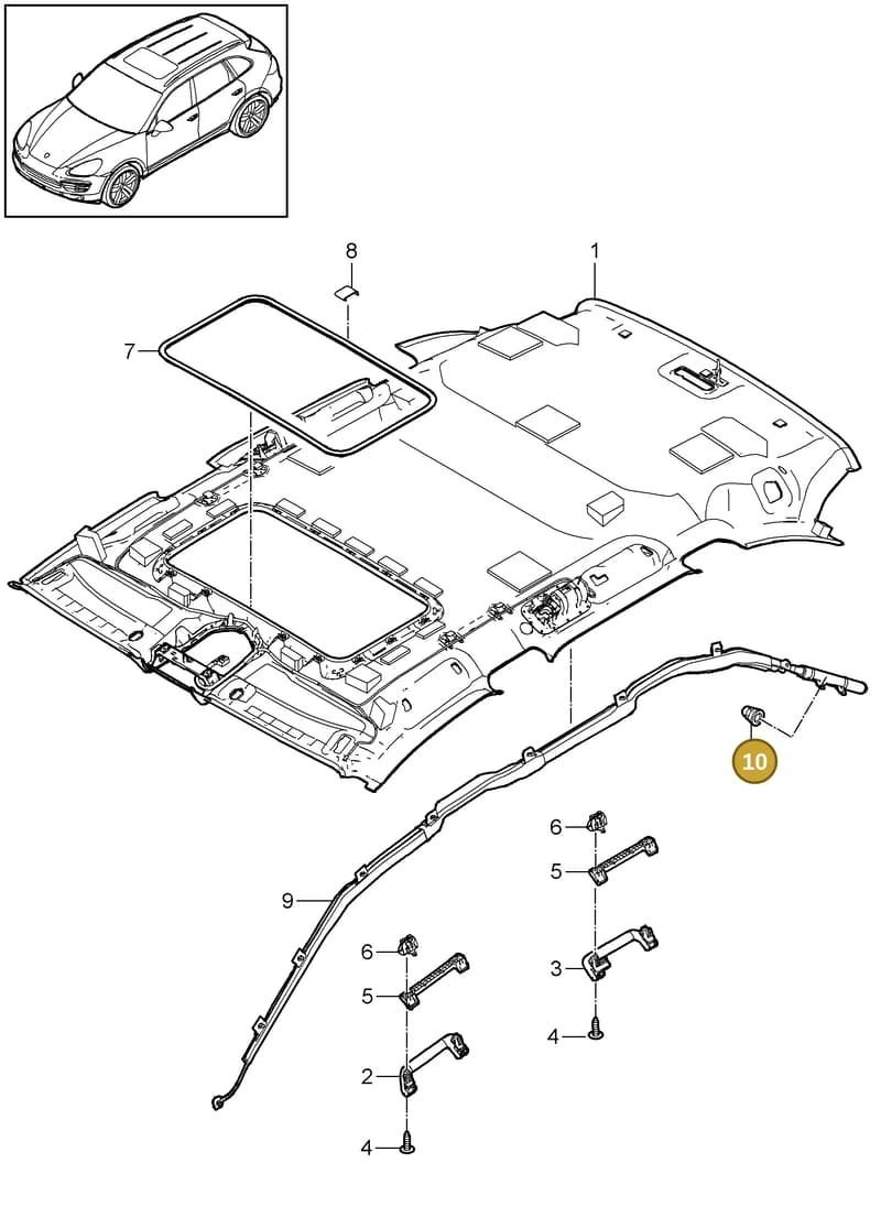 95561841921 — Porsche Cayenne (2010-2018) diagram p37807030, position 10