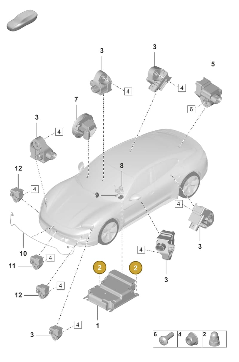 95561841921 — Porsche Taycan Sport Turismo (2019-2024) diagram p56901060, position 2