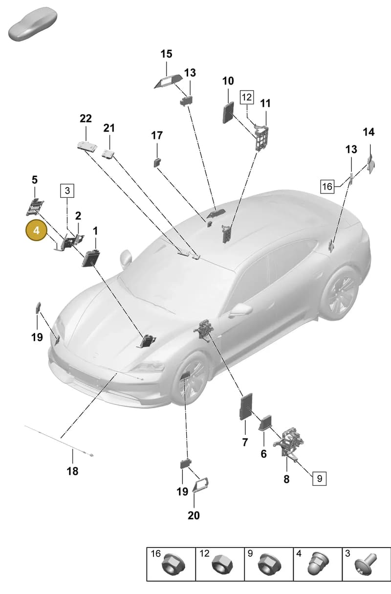95561841921 — Porsche Taycan Sport Turismo (2023-2025) diagram p64901300, position 4