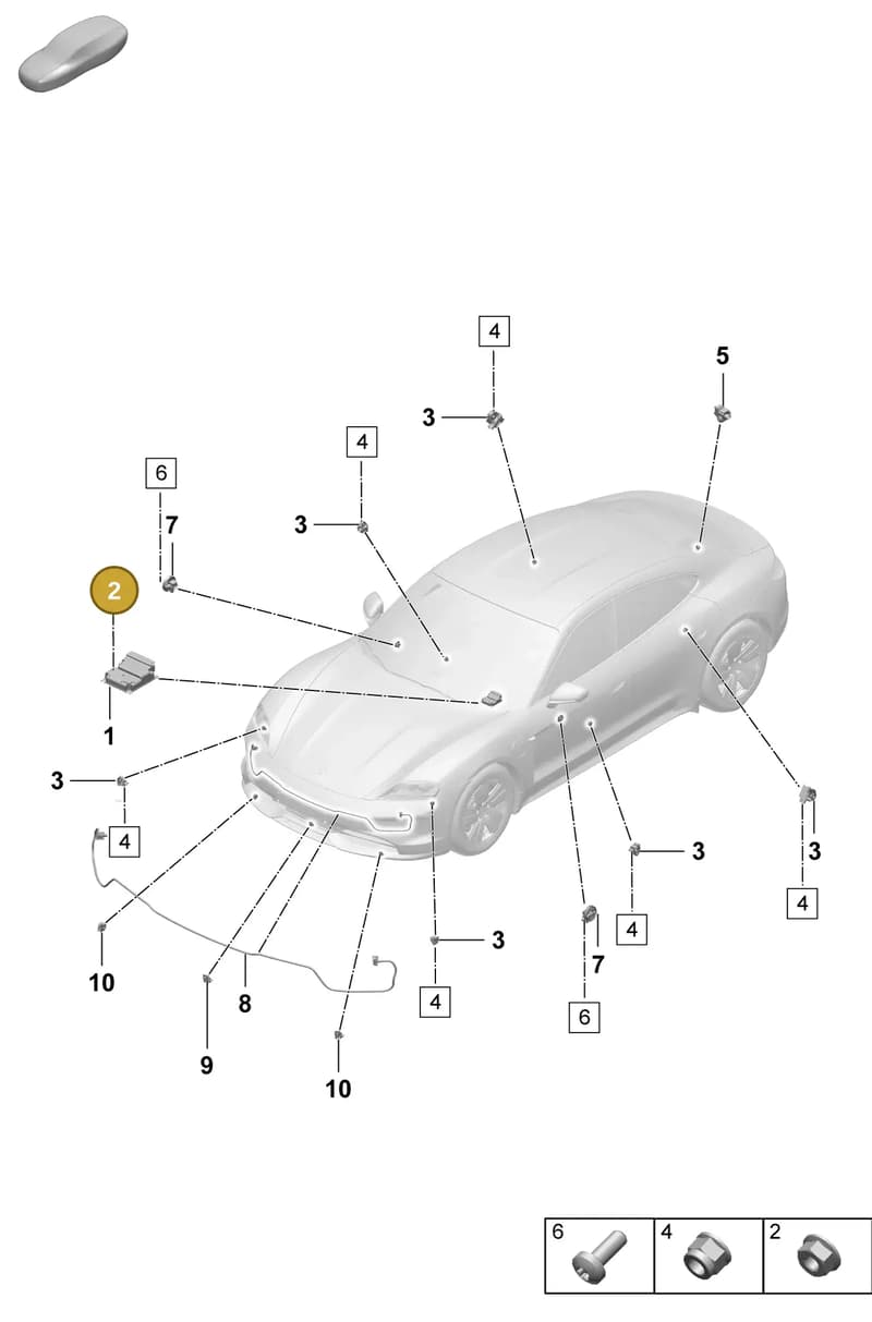 95561841921 — Porsche Taycan Sport Turismo (2023-2025) diagram p64901900, position 2