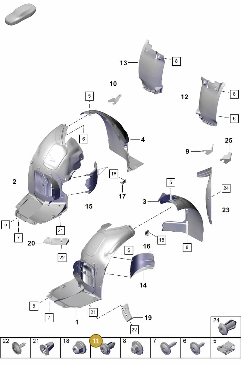 95561862500 — Porsche Boxster Spyder (2019-2020) diagram p54801800, position 11