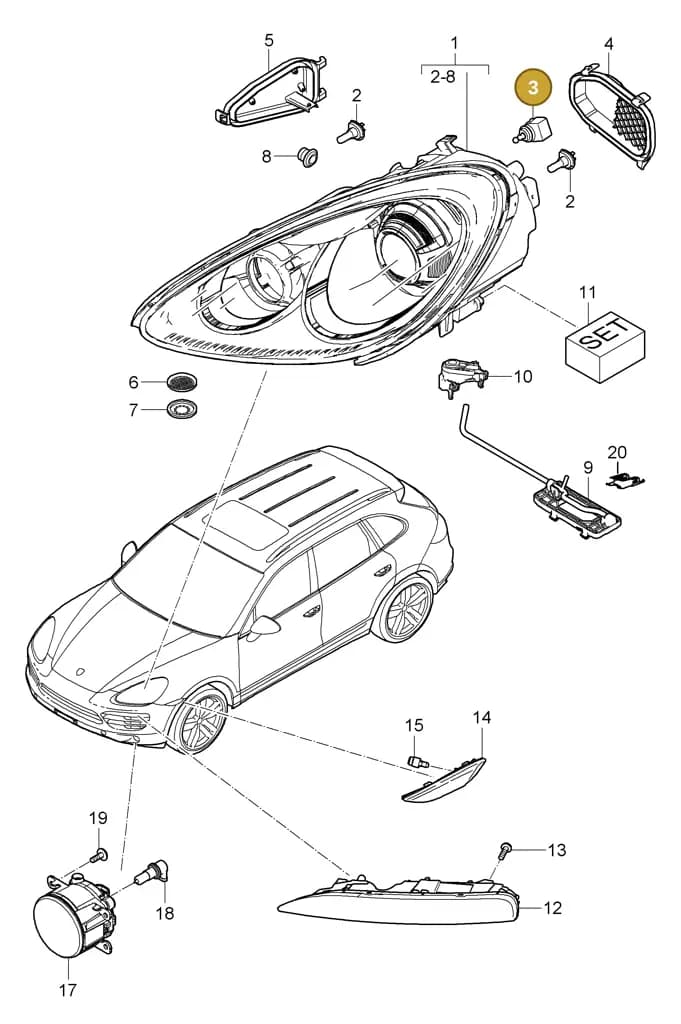95562421900 — Porsche Cayenne (2010-2018) diagram p37905000, position 3