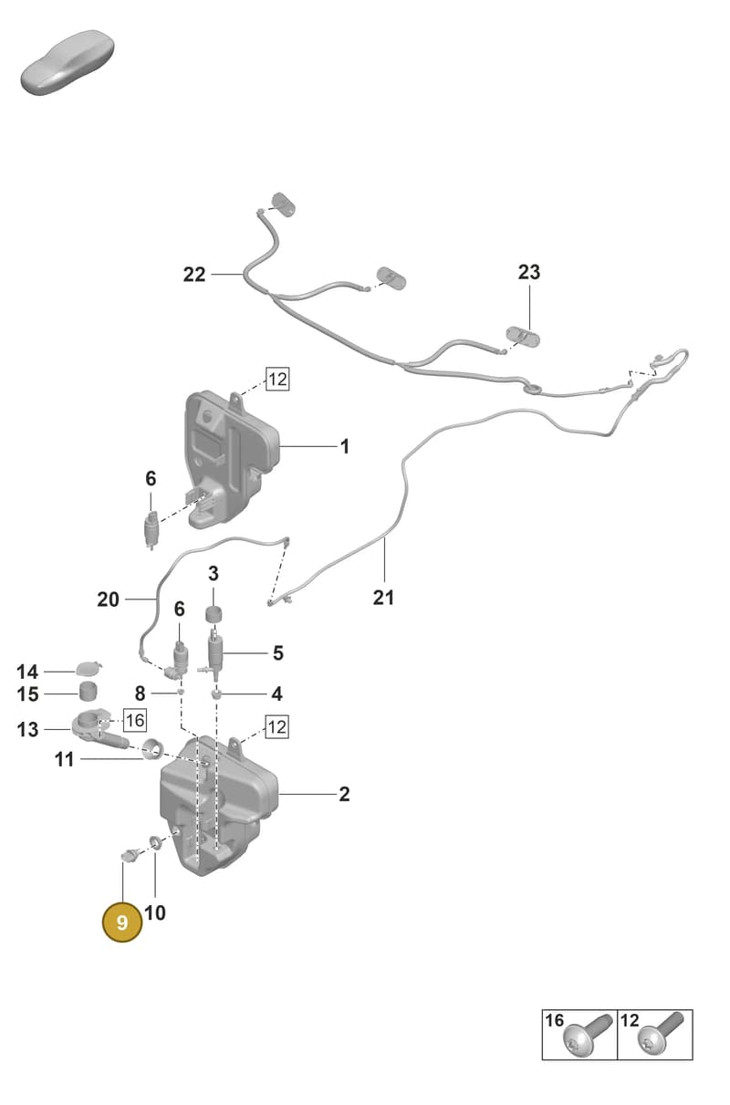 95562810500 — Porsche Taycan Sport Turismo (2019-2024) diagram p56904100, position 9