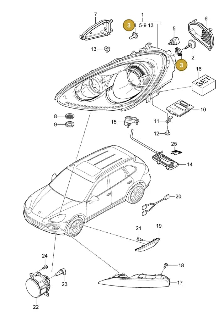 95563119900 — Porsche Cayenne (2010-2018) diagram p37905000, position 3