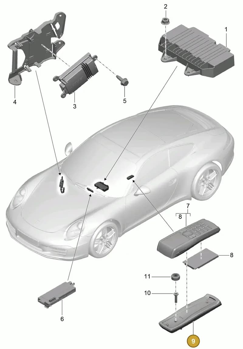 95564621400 — Porsche 991 Carrera 4 (2011-2016) diagram p38911010, position 9