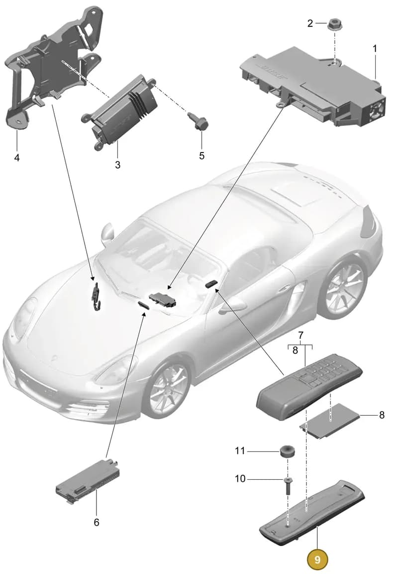 95564621400 — Porsche Boxster (2012-2016) diagram p39911010, position 9