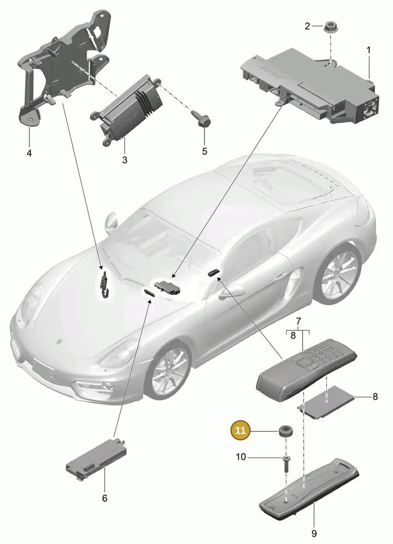 95564631100 — Porsche Cayman (2013-2016) diagram p40911010, position 11