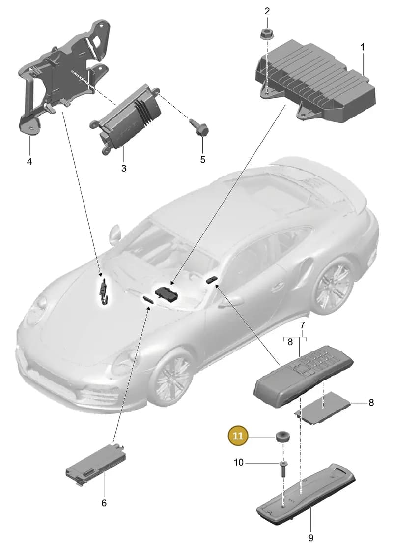 95564631100 — Porsche GT2 RS Clubsport (2013-2020) diagram p42911010, position 11