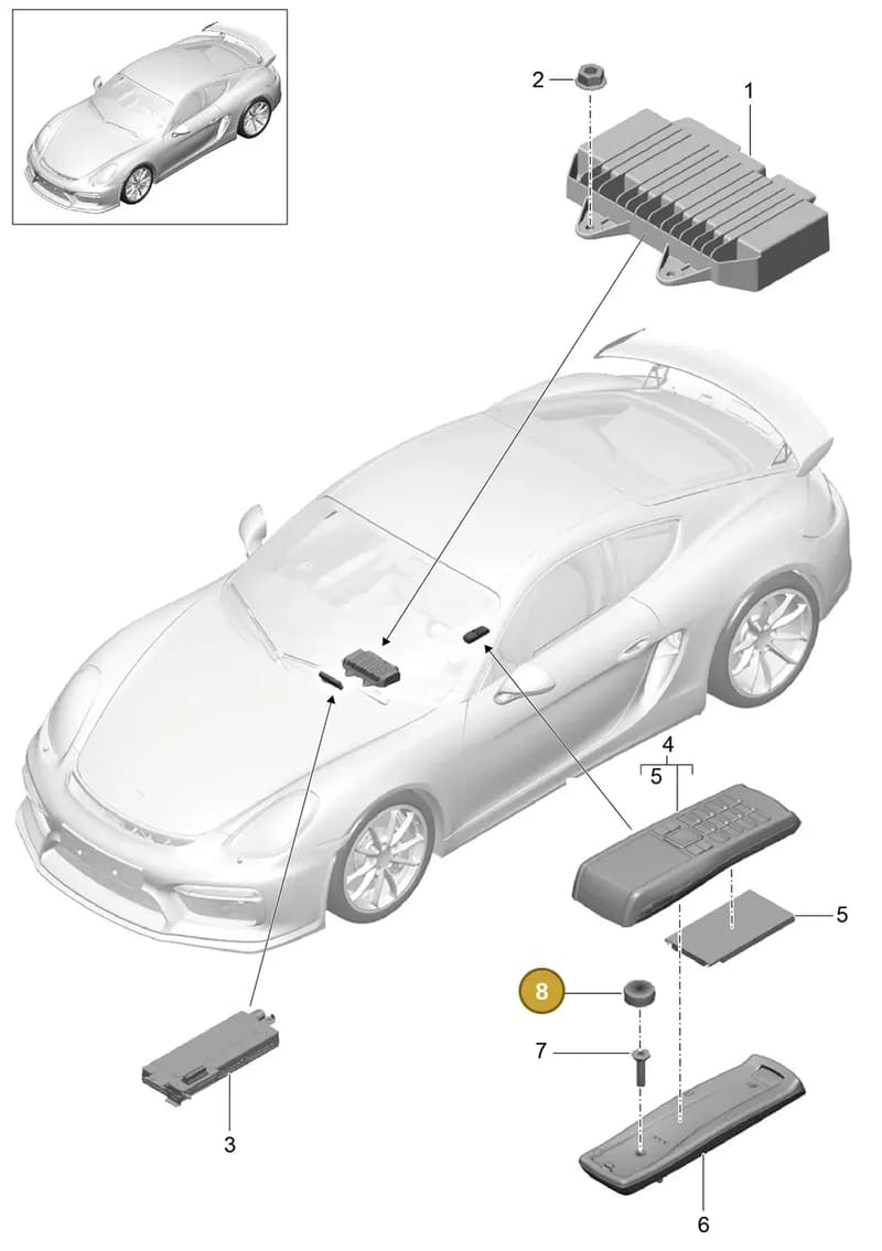 95564631100 — Porsche Cayman GT4 (2015-2016) diagram p45911010, position 8