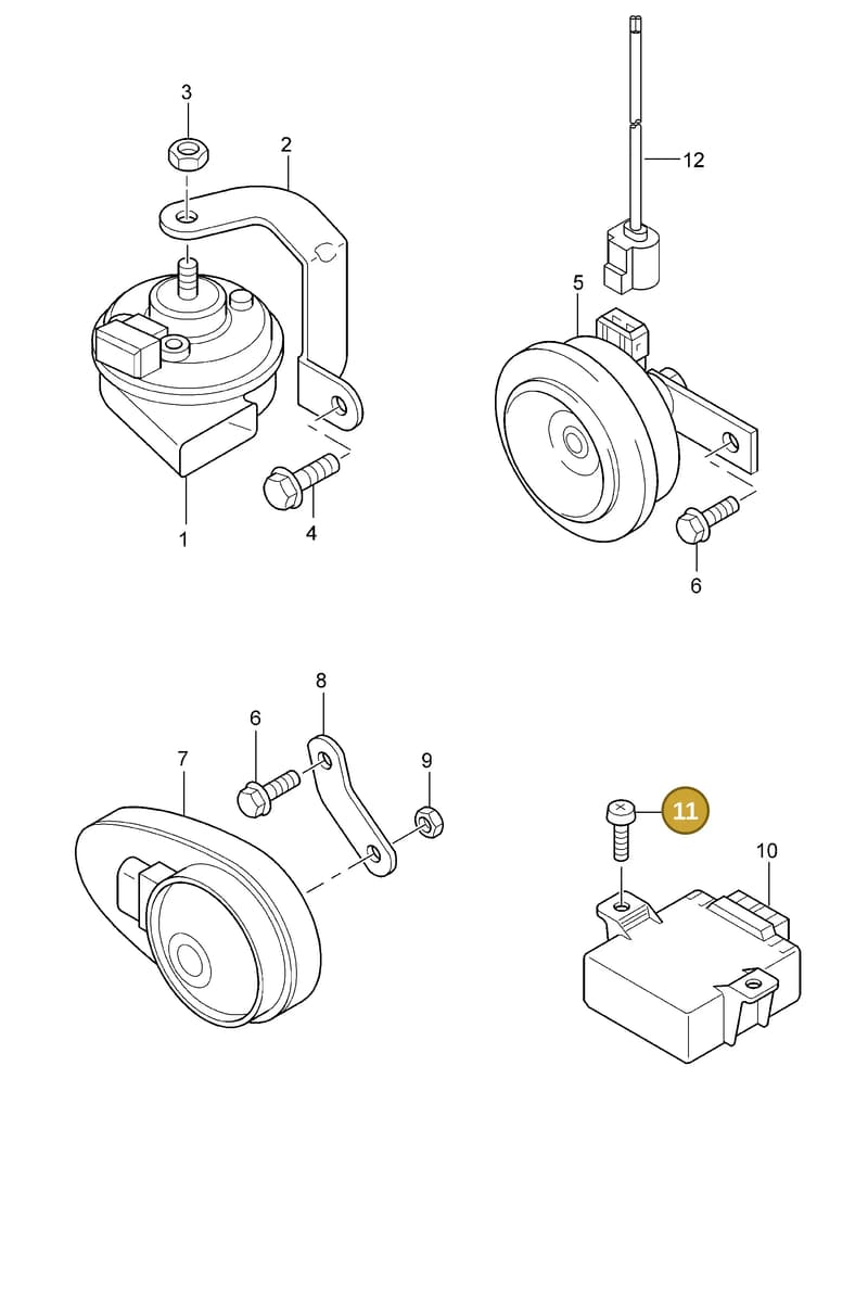 9556522010001C — Porsche Cayenne (2002-2006) diagram p24903000, position 11