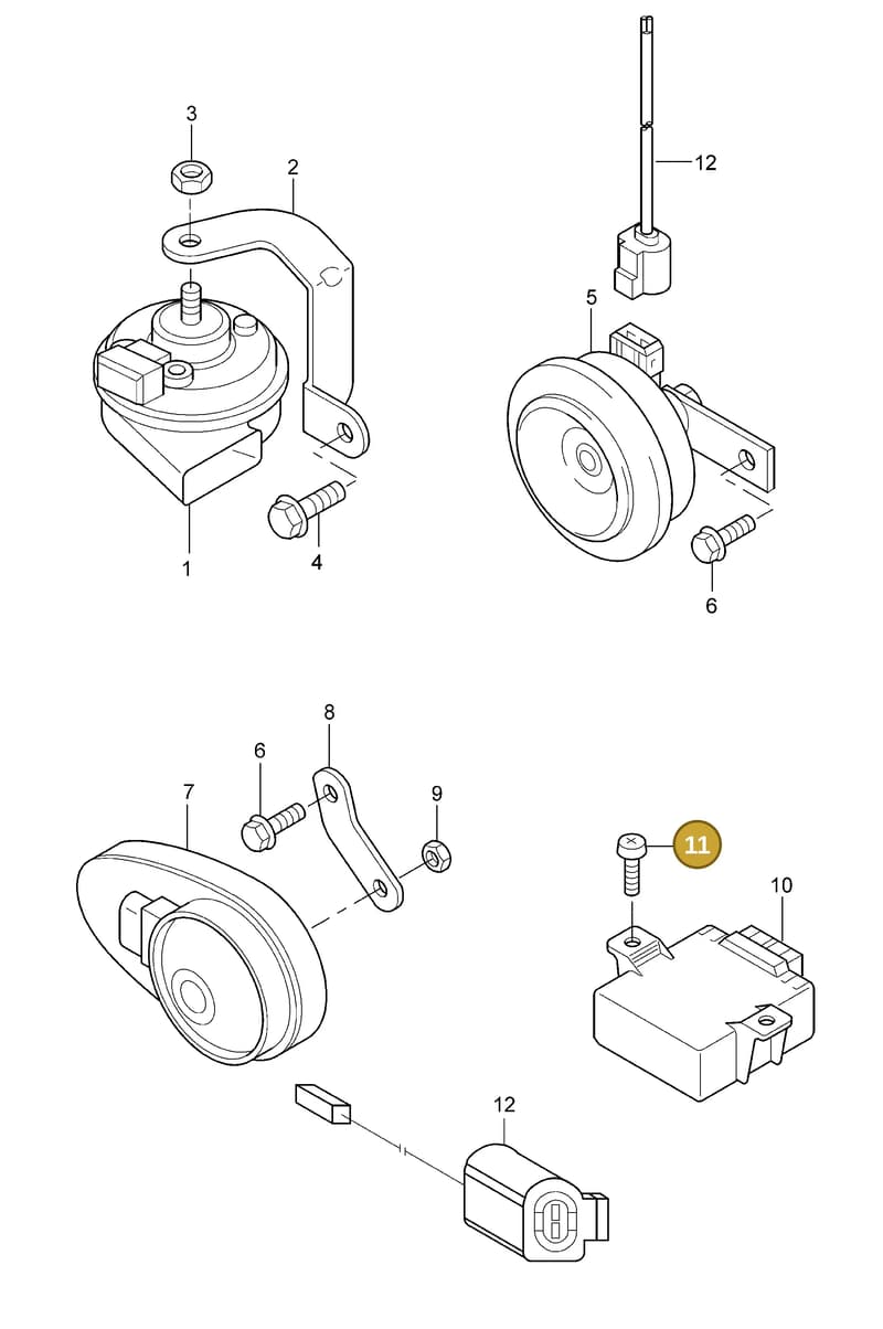 9556522010001C — Porsche Cayenne (2007-2010) diagram p31903000, position 11