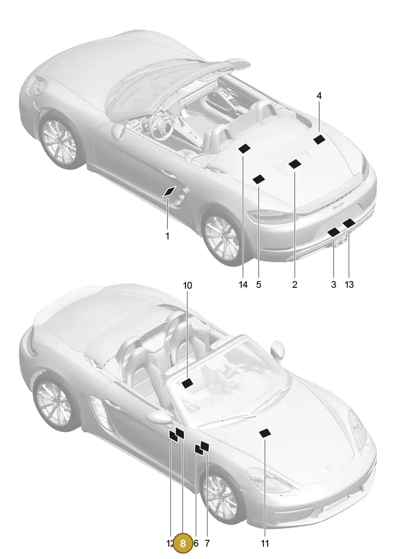 95570143520 — Porsche Boxster (2016-2019) diagram p48001005, position 8