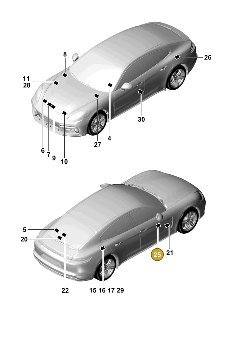 95570143520 — Porsche Panamera (2016-2020) diagram p49001005, position 25