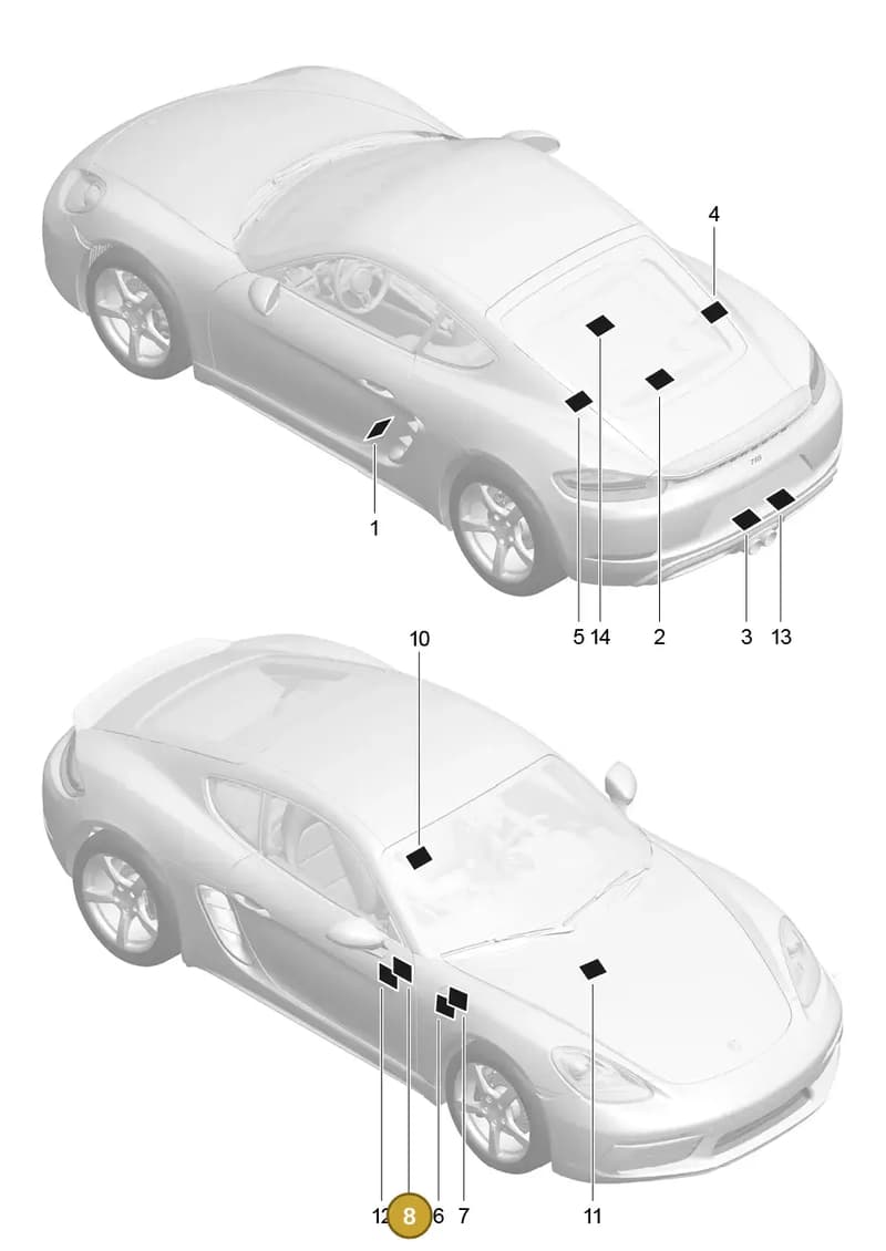 95570143520 — Porsche Cayman (2016-2019) diagram p50001005, position 8