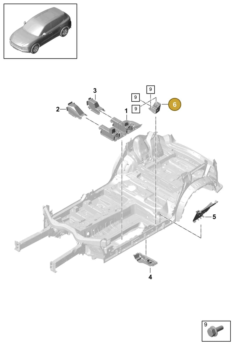 95580295600 — Porsche Cayenne (2017-2023) diagram p51801020, position 6