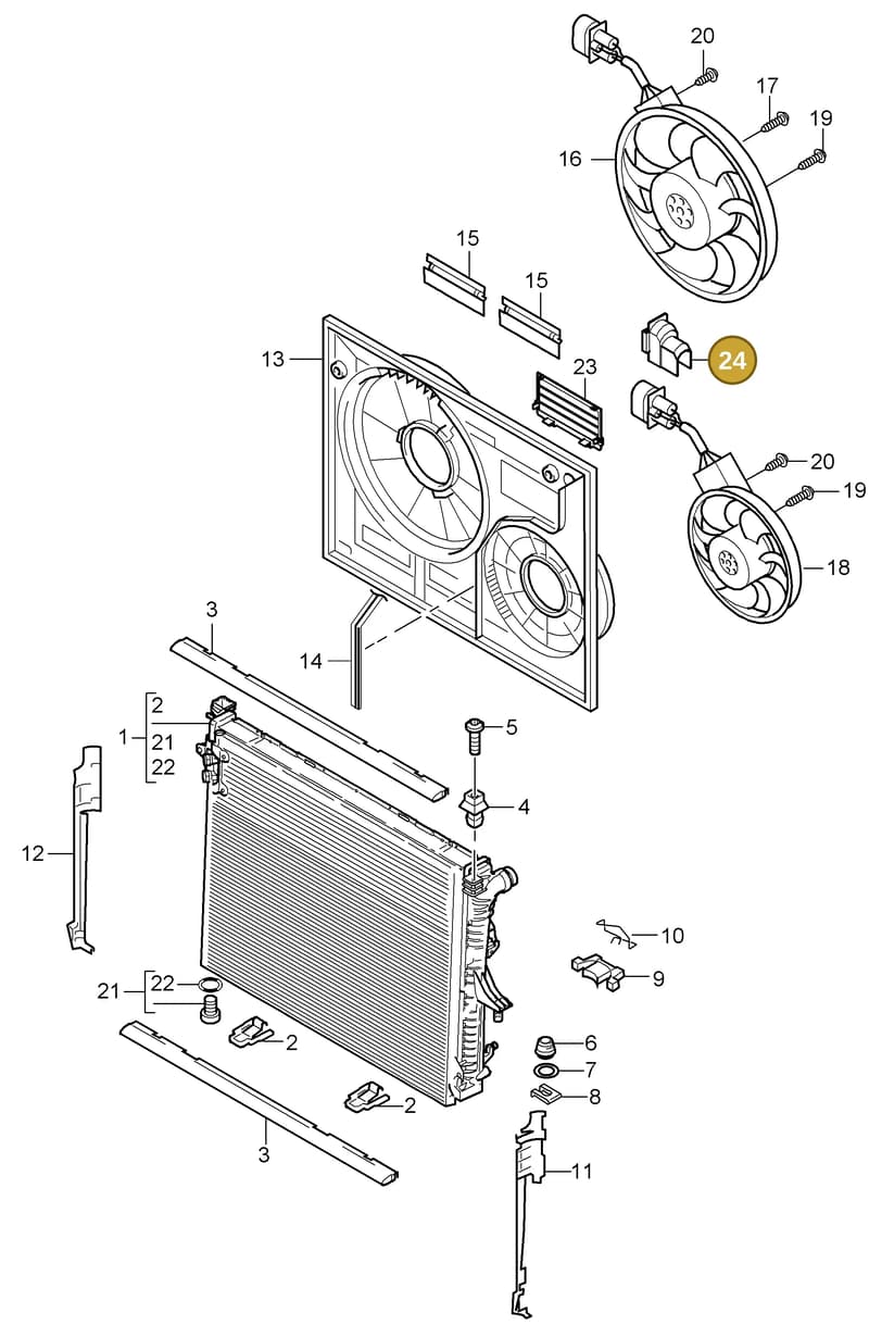 95597184700 — Porsche Cayenne (2002-2006) diagram p24105020, position 24