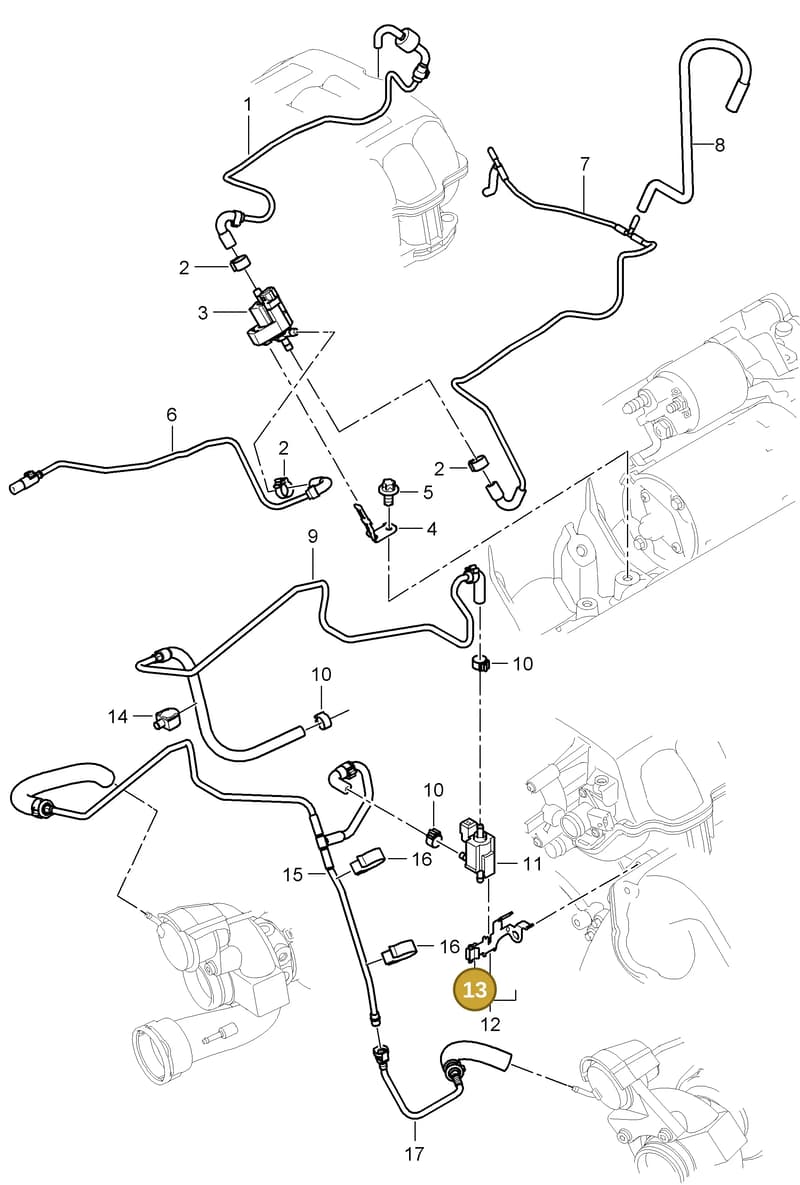 95597184700 — Porsche Cayenne (2007-2010) diagram p31107030, position 13