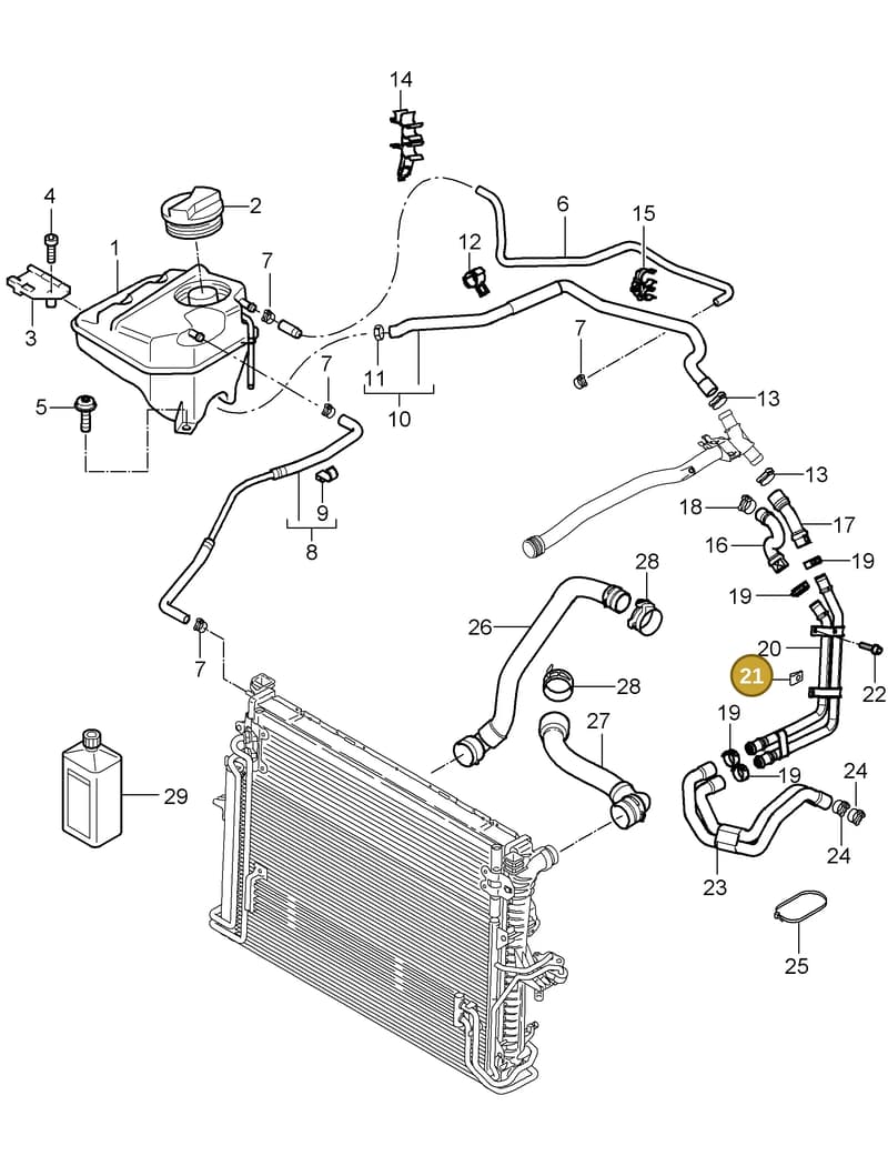 95597184700 — Porsche Cayenne (2007-2010) diagram p31105030, position 21