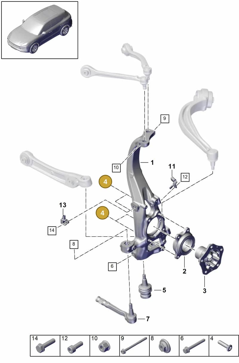 958006966 — Porsche Cayenne (2017-2023) diagram p51401020, position 4