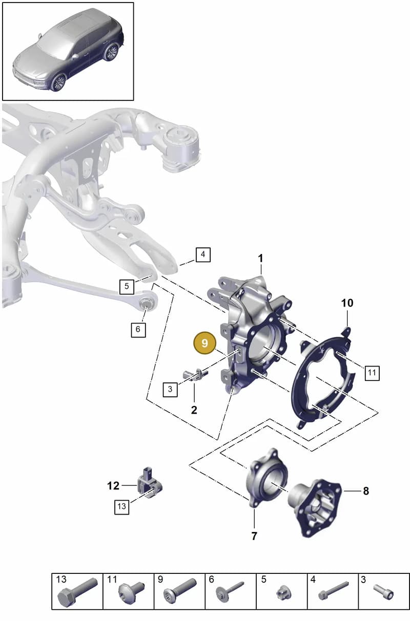 958006966 — Porsche Cayenne (2017-2023) diagram p51501020, position 9