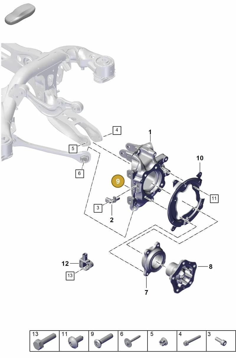 958006966 — Porsche Cayenne Coupe (2023-2023) diagram p60501020, position 9