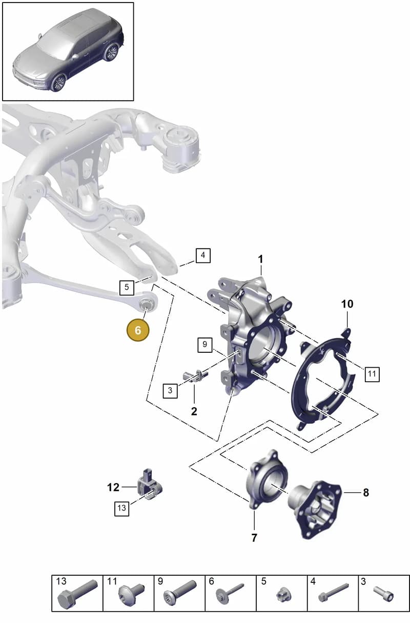 958007096 — Porsche Cayenne (2017-2023) diagram p51501020, position 6