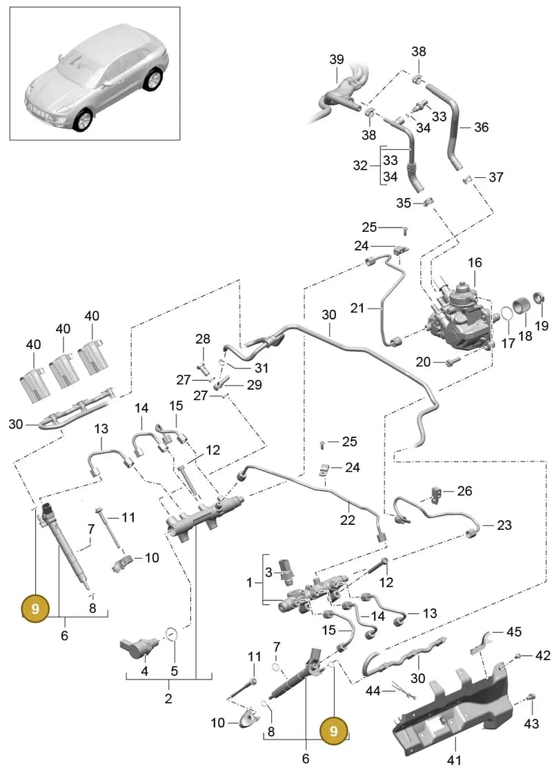 95800748010 — Porsche Macan (2013-2018) diagram p44107040, position 9