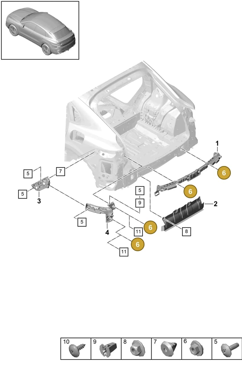 95800785100 — Porsche Cayenne (2017-2023) diagram p51802750, position 6