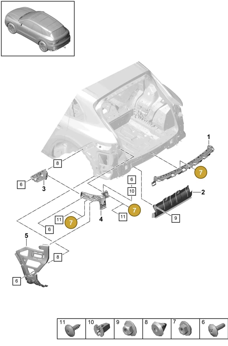 95800785100 — Porsche Cayenne (2017-2023) diagram p51802700, position 7