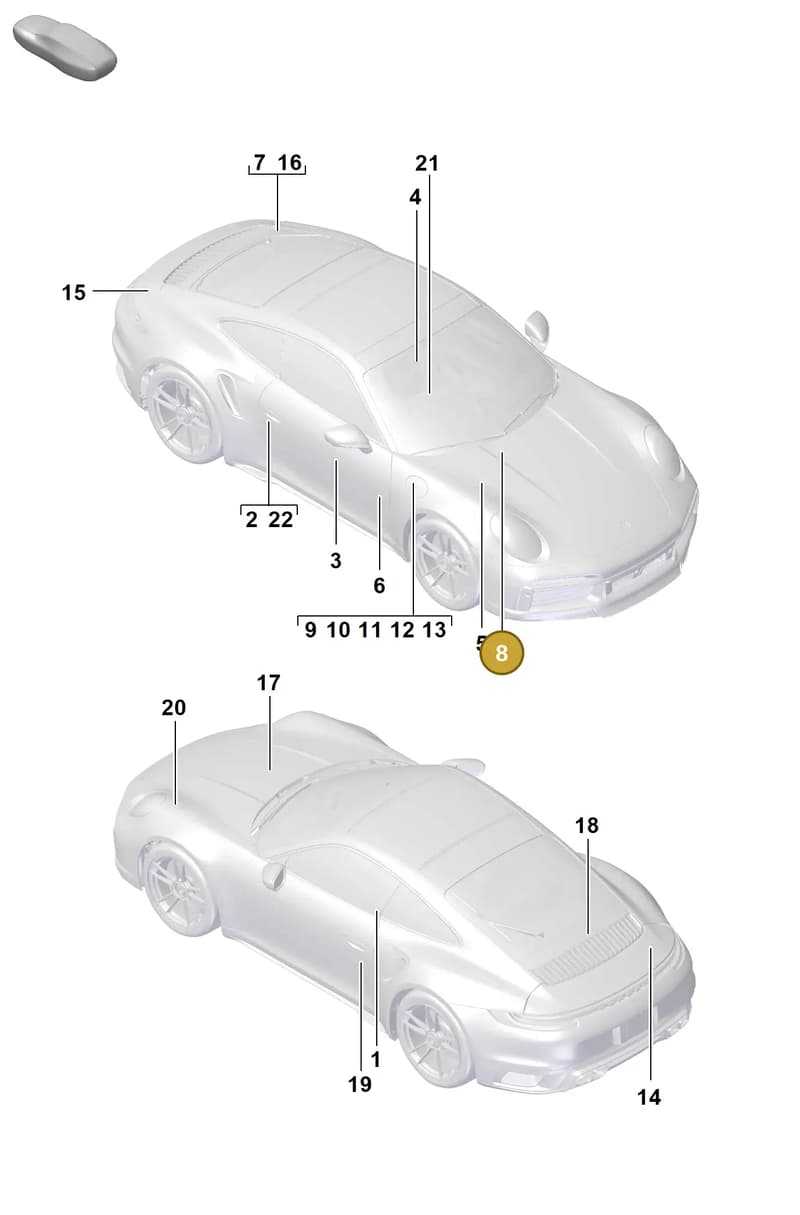 958010673 — Porsche 911 (2020-2022) diagram p57003000, position 8