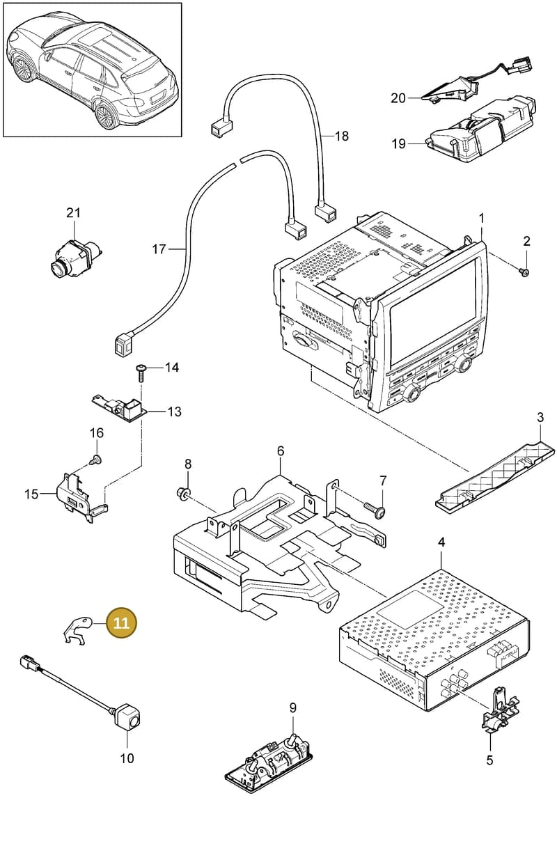 95803552500 — Porsche Cayenne (2010-2018) diagram p37911000, position 11
