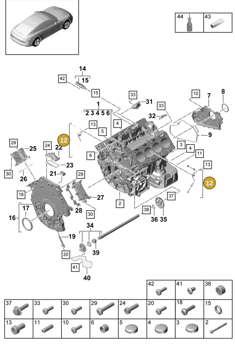 95810101740 — Porsche Panamera (2016-2020) diagram p49101050, position 12
