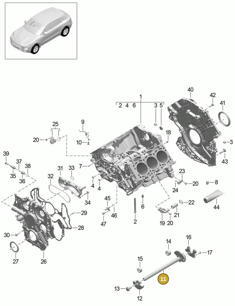 95810102511 — Porsche Macan (2013-2018) diagram p44101040, position 11