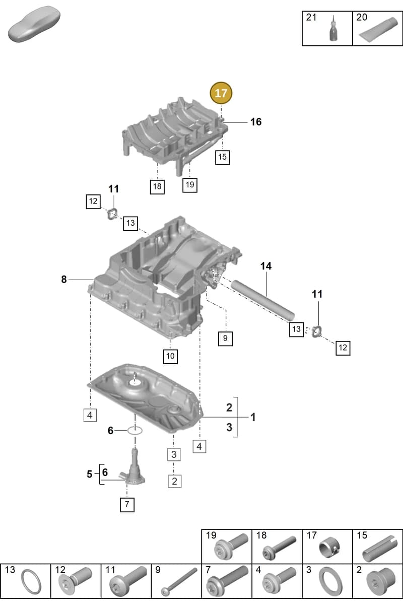 95810113900 — Porsche Panamera (2023-2025) diagram p58104110, position 17