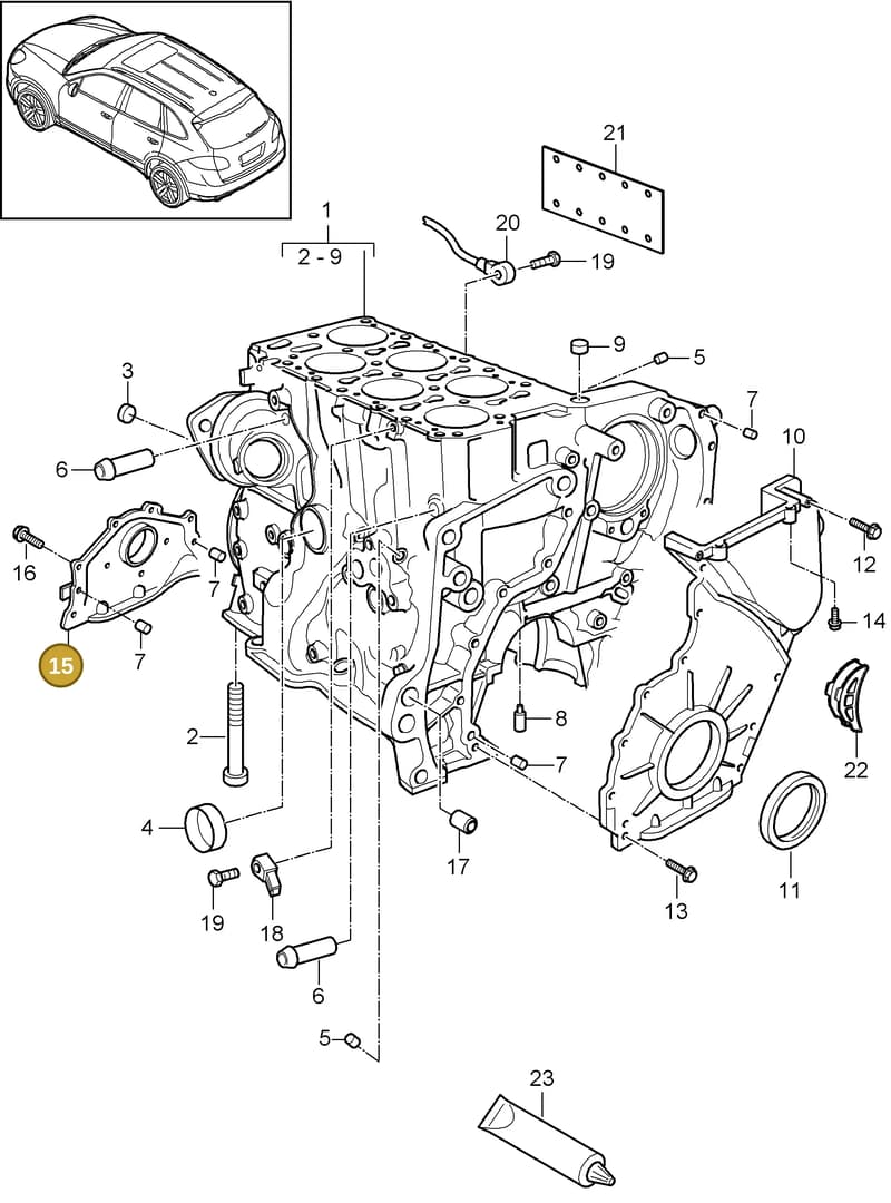 95810115100 — Porsche Cayenne (2010-2018) diagram p37101050, position 15
